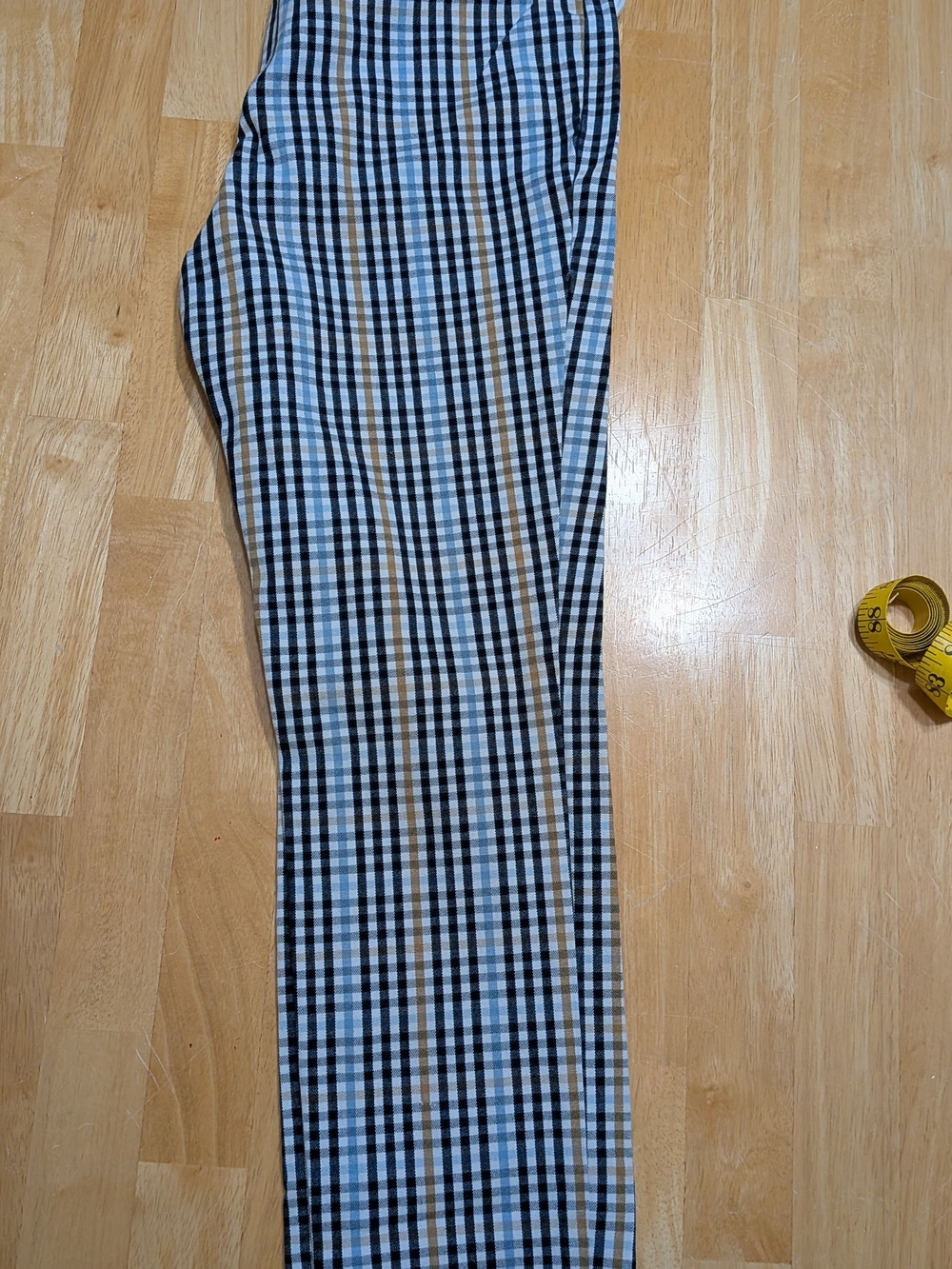 A New Day Black, White, Tan, Blue Gingham Pants